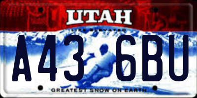 UT license plate A436BU