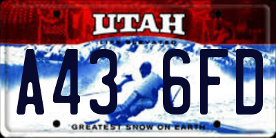 UT license plate A436FD
