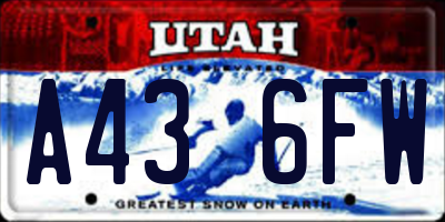UT license plate A436FW