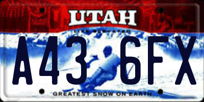 UT license plate A436FX