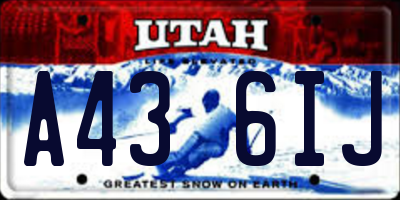 UT license plate A436IJ