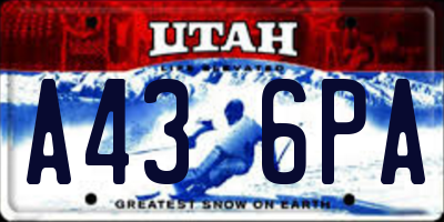 UT license plate A436PA