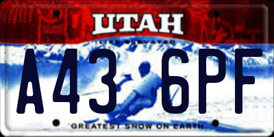 UT license plate A436PF