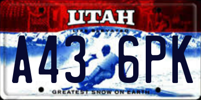 UT license plate A436PK