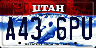 UT license plate A436PU