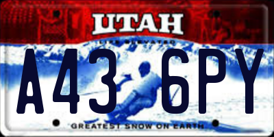 UT license plate A436PY