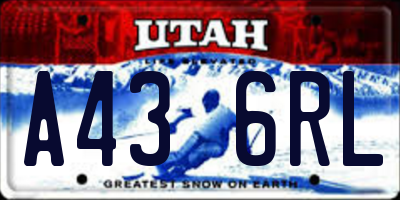 UT license plate A436RL