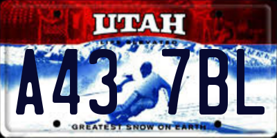 UT license plate A437BL