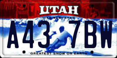 UT license plate A437BW