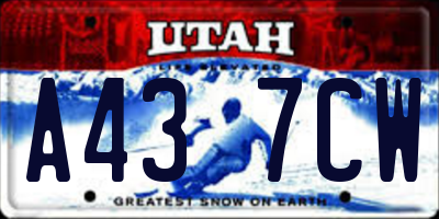 UT license plate A437CW