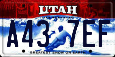 UT license plate A437EF