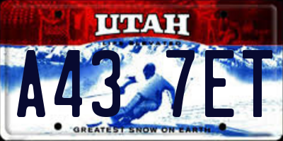 UT license plate A437ET