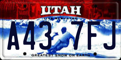 UT license plate A437FJ