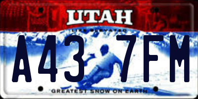 UT license plate A437FM