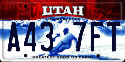 UT license plate A437FT