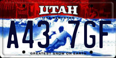 UT license plate A437GF