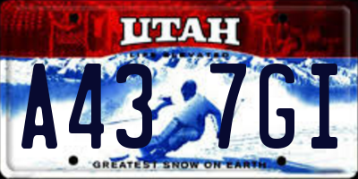 UT license plate A437GI