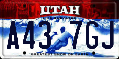UT license plate A437GJ