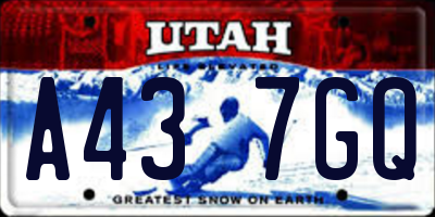 UT license plate A437GQ