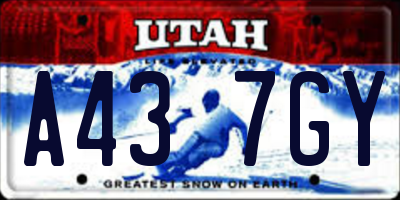 UT license plate A437GY