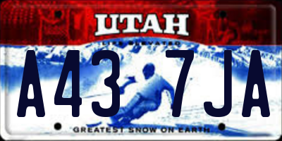 UT license plate A437JA