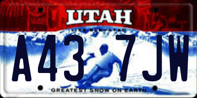 UT license plate A437JW