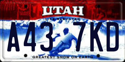 UT license plate A437KD