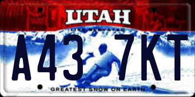 UT license plate A437KT