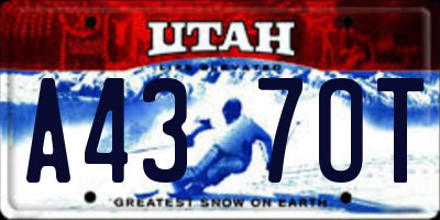 UT license plate A437OT
