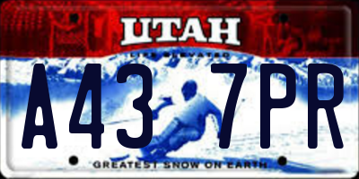 UT license plate A437PR