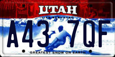 UT license plate A437QF