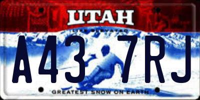 UT license plate A437RJ