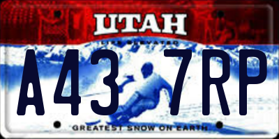 UT license plate A437RP