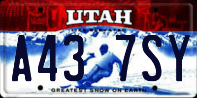 UT license plate A437SY