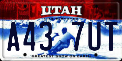 UT license plate A437UT
