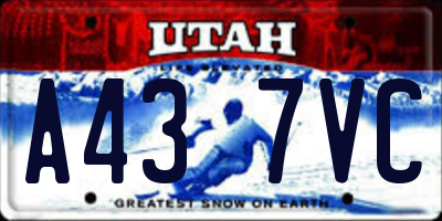 UT license plate A437VC