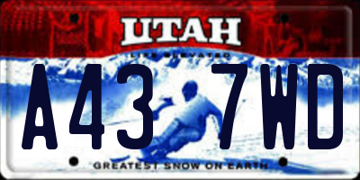 UT license plate A437WD