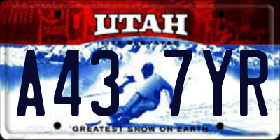 UT license plate A437YR