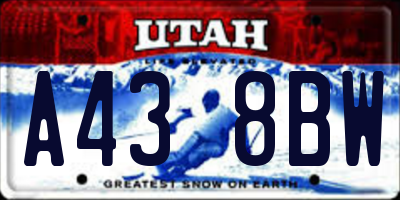 UT license plate A438BW
