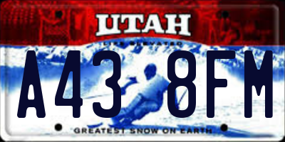 UT license plate A438FM