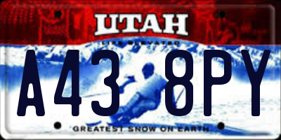 UT license plate A438PY