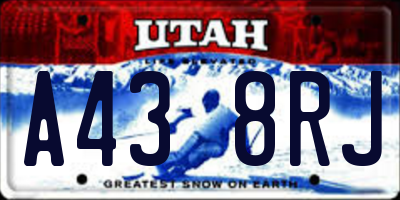 UT license plate A438RJ