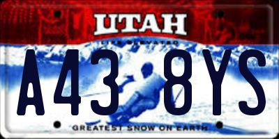 UT license plate A438YS