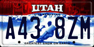 UT license plate A438ZM