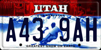 UT license plate A439AH