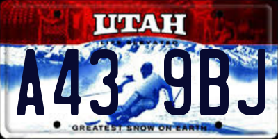 UT license plate A439BJ