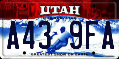 UT license plate A439FA