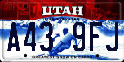 UT license plate A439FJ