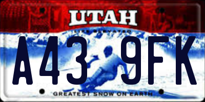 UT license plate A439FK