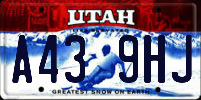 UT license plate A439HJ